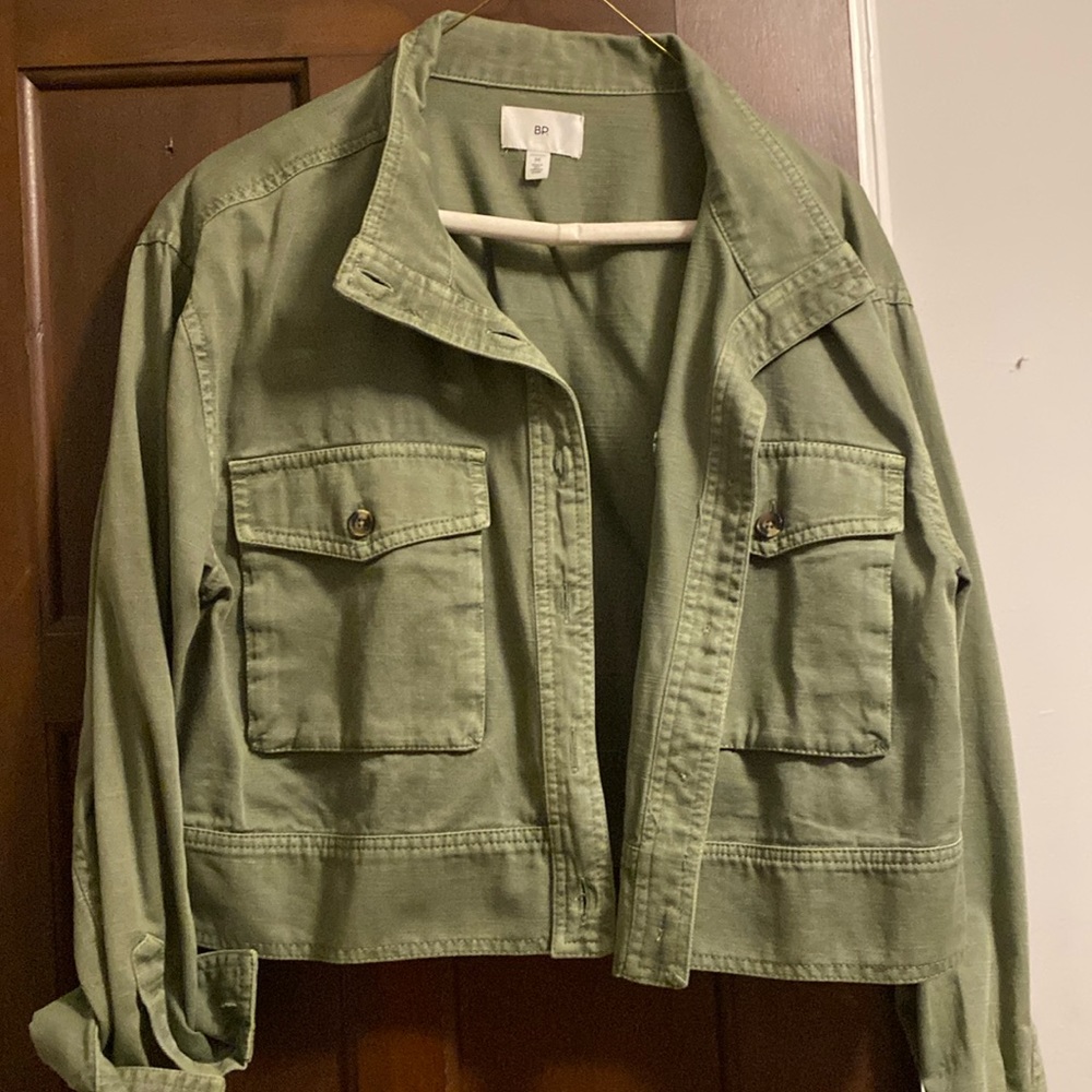 BP khaki green cropped jacket